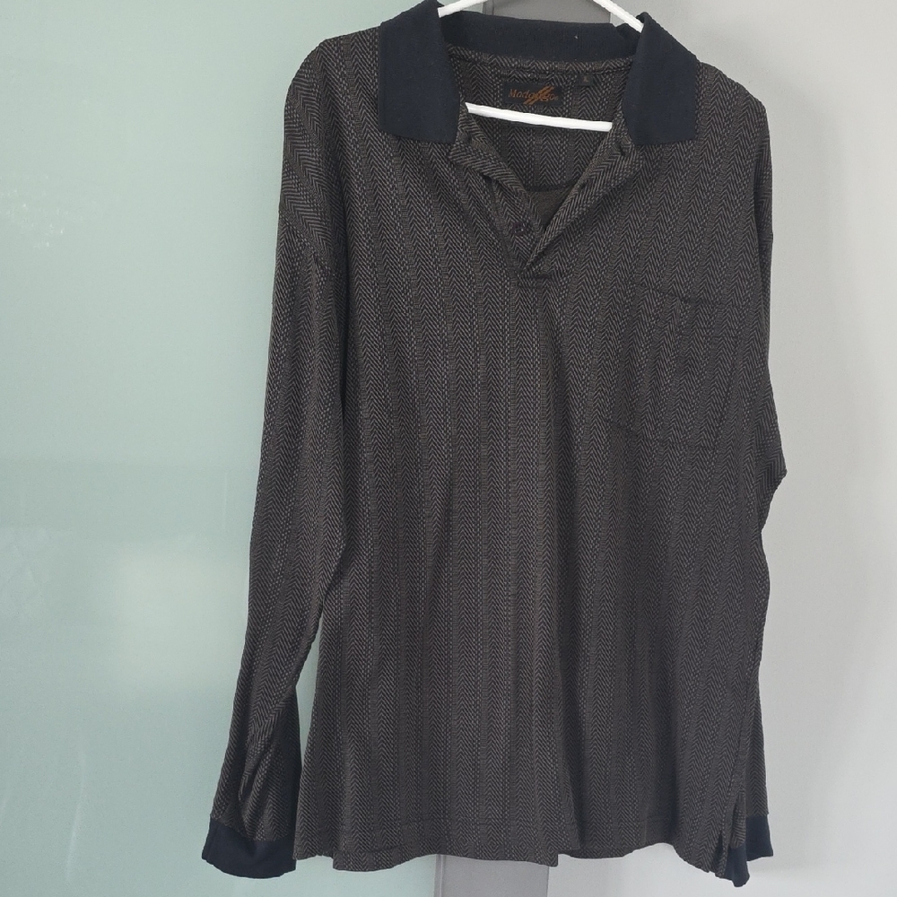 Modango Men's Size XL Polo Long Sleeve Cotton Shirt